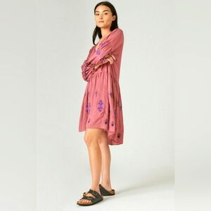 Lucky Brand Women's Embroidered Tiered Tunic Dress